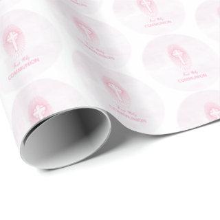 Personalize, Pink First Holy Communion Cross Host
