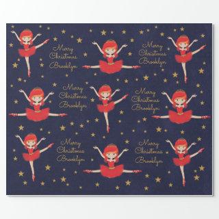 Personalize Red Hair Christmas Ballerina