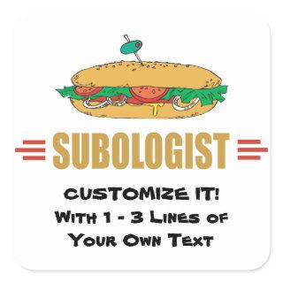 Personalize Sub Sandwiches Square Sticker