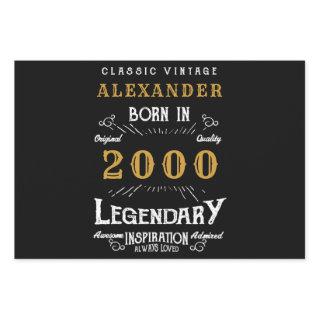 Personalized 21st Birthday Born 2000 Vintage Black  Sheets