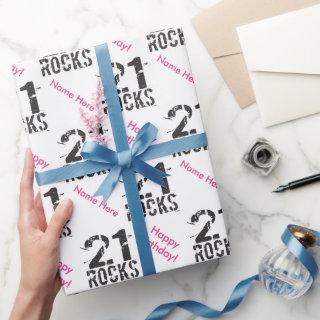 Personalized 21st Birthday Pink - 21 Rocks