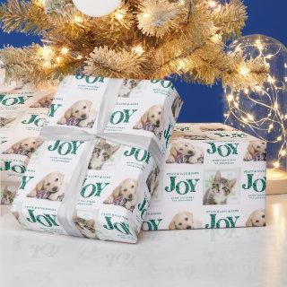 Personalized 2 Photo Pet Dog JOY Teal Holiday Gift