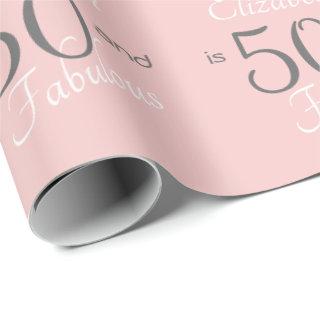 Personalized 50 and Fabulous Pink 50th Birthday