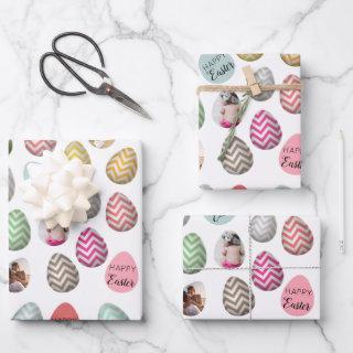 Personalized 6 Photo Pastel Easter Egg Pattern  Sheets