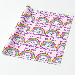 PERSONALIZED 75TH BIRTHDAY RAINBOW DESIGN
