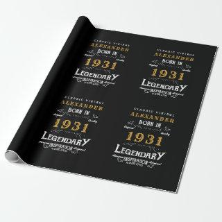 Personalized 90th birthday Born 1931 Vintage Black