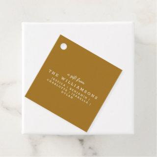 Personalized A Gift From Modern Elegant Mustard Favor Tags
