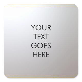 Personalized Add Your Text Here Gold Silver Square Sticker