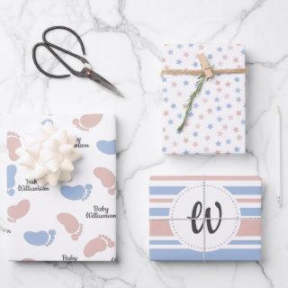 Personalized Baby Shower Gender Reveal Monogram  Sheets