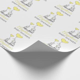 Personalized BABY SHOWER Yellow Elephant Neutral