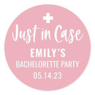 Personalized Bachelorette Just in Case  Classic Round Sticker