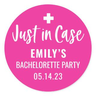 Personalized Bachelorette Just in Case  Classic Round Sticker