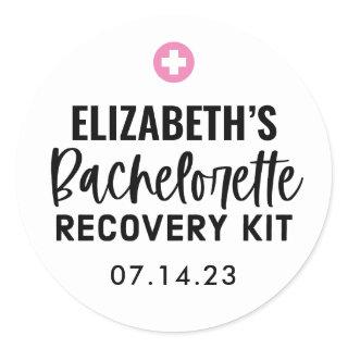 Personalized Bachelorette Recovery Kit  Classic Round Sticker