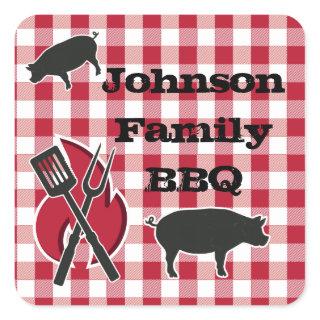 Personalized Backyard BBQ Party Stickers