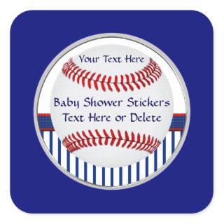 Personalized Baseball Baby Shower Stickers