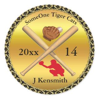 Personalized Baseball Champions League design rd Classic Round Sticker