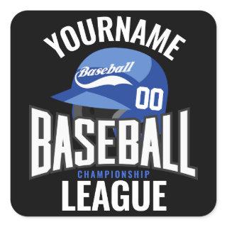 Personalized Baseball Player NAME Team Champ Club  Square Sticker