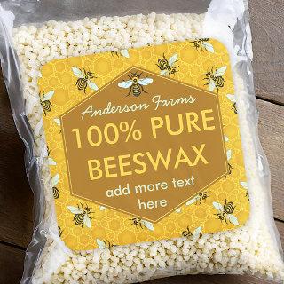 Personalized Beeswax Label Bees and Honeycomb