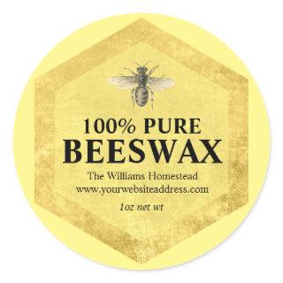 Personalized  Beeswax Label with Apiary Name