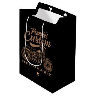 Personalized Biker Custom Bobber Motorcycle Garage Medium Gift Bag