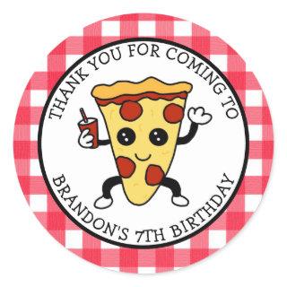 Personalized Birthday Pizza  Classic Round Sticker