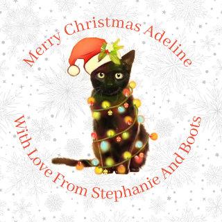 Personalized Black Cat Christmas Lights