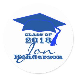 Personalized Blue and White Graduation Sticker