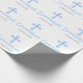 Personalized Blue Cross Boy First Holy Communion