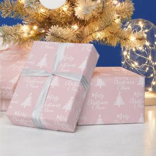 Personalized Blush Pink Merry Christmas