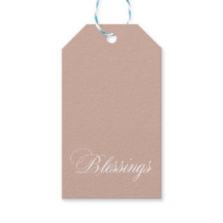 Personalized Boho Beige White Blessings Gift Tags