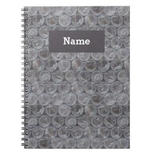 Personalized bubble wrap notebook