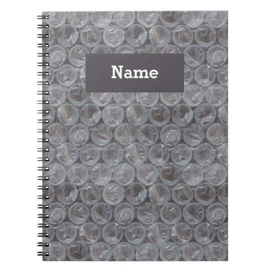 Personalized bubble wrap notebook