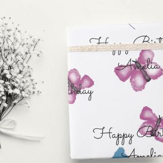 Personalized  Butterfly Happy Birthday