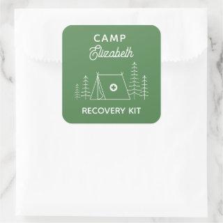 Personalized Camp Bachelorette Recovery Kit Square Sticker