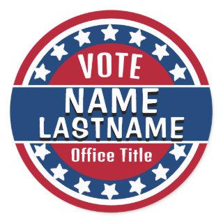 Personalized Campaign Template Classic Round Sticker