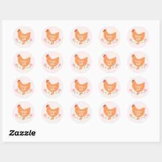 Personalized Chicken Egg Carton Round Stickers