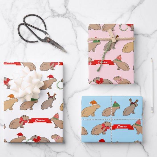 Personalized Christmas Capybara Cute Wildlife  Sheets
