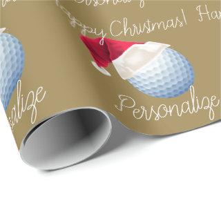 Personalized Christmas Golf Ball Santa Holiday