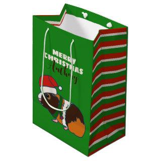 Personalized Christmas Guinea Pig Medium Gift Bag