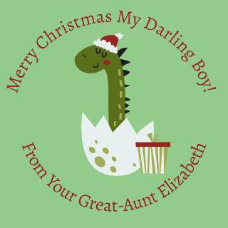 Personalized Christmas Hatched Dino With Gift