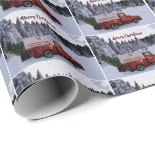 Personalized Christmas Red Vintage Truck