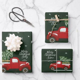 Personalized Christmas Vintage Truck Wrapping  Sheets