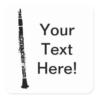 Personalized Clarinet Square Sticker