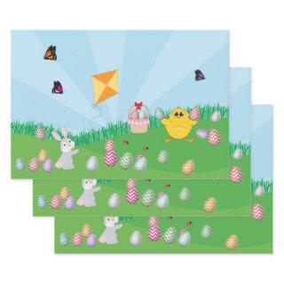 Personalized Colorful Easter Egg Hunt Bunny Chick   Sheets