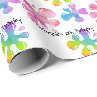 Personalized Colorful Slime Birthday Gift Wrap