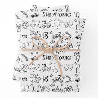 Personalized Coloring Birthday Rainbows Unicorns  Sheets