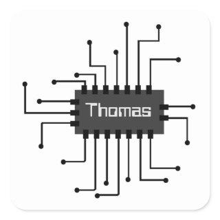 Personalized Computer IC Chip Image Square Sticker