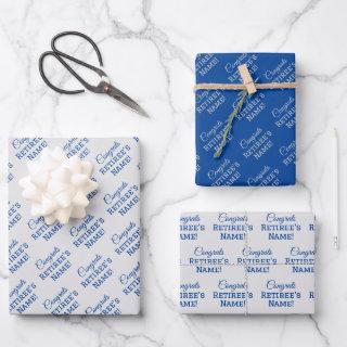 Personalized Congrats Retiree! Blue on Silver  Sheets