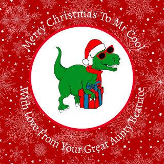 Personalized Cool Christmas Dinosaur
