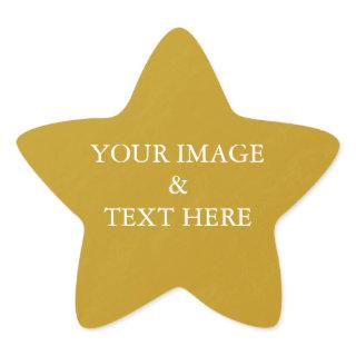 Personalized Custom Your Own Photo & Text Gold Sta Star Sticker
